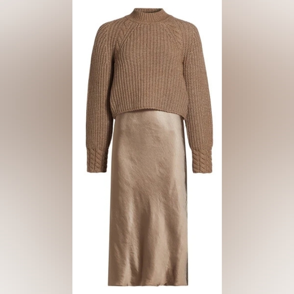 DH New York Kaz Wool-Blend Layered Midi-Dress Size M